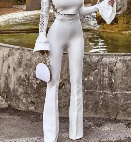 White Flared Pant