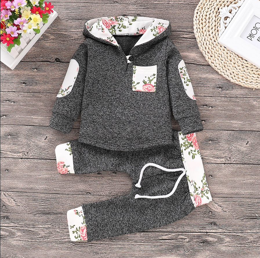 2pc Dark Grey Hoodie & Pant Set