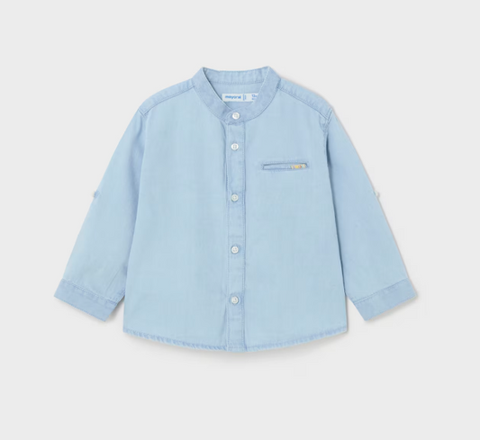 Denim LS Mao Collar shirt