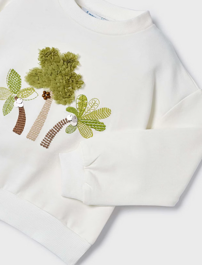 palm tree pullover set Expressions Boutique NY, boys green cargo pants outfit, toddler palm embroidery sweatshirt, kids tropical casual set, boutique spring summer outfit for boys