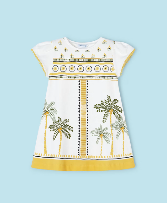 Yellow Dress w Palm Trees