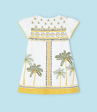 Yellow Dress w Palm Trees