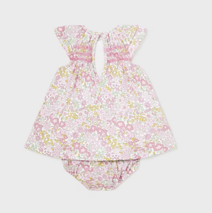 Pink Floral Smock Dress
