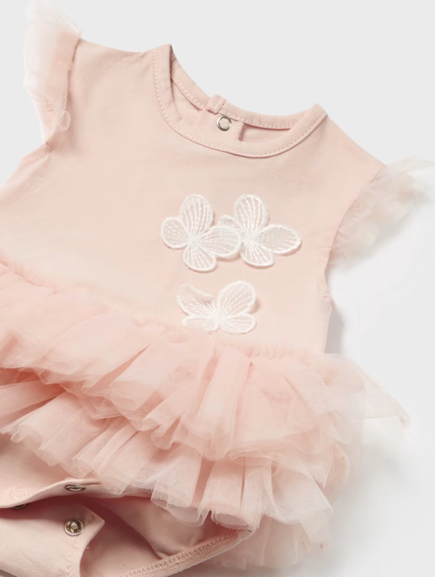 2pc Blush TuTu Onesie w matching headband