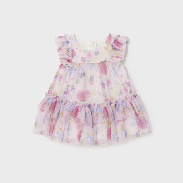 Tulle Floral Printed Dress