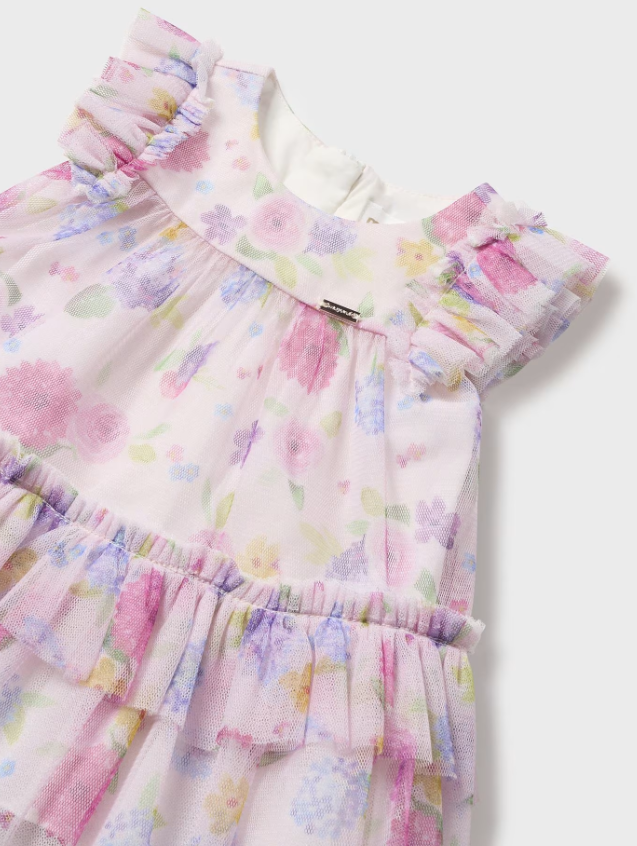 Tulle Floral Printed Dress