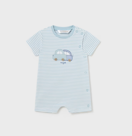 Light Blue Stripe Cotton Shortall