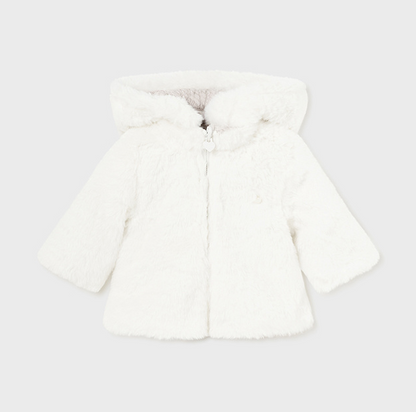 Reversible Blush & Faux Fur Jacket with Detachable Hood