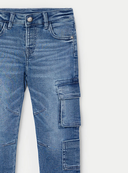 2pc Navy SKATE Tee w Denim Cargo  Pants *