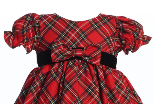 Short Sleeve Red Plaid with Black Trim on Hem