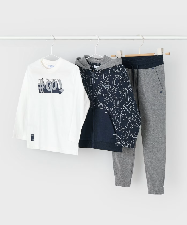 3pc Graphic Sweatjacket w Pant & Tee