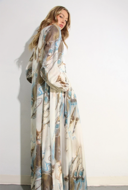 2pc Printed Cardigan & Pants Set