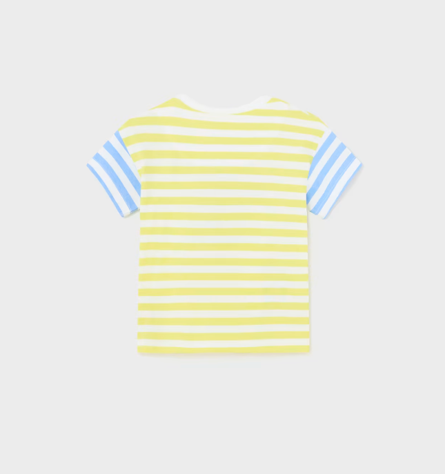 2pc Yellow and Blue Striped Tee w Shorts