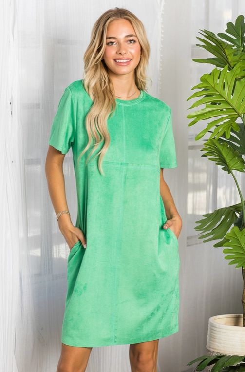 Green Audrey Dress with Pockets