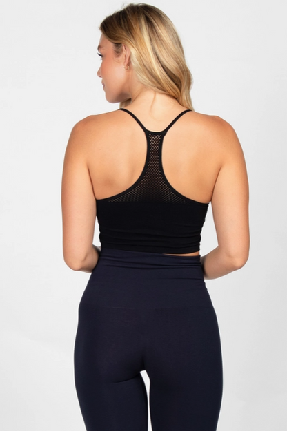 Double Layer Back Crop Cami Bralette