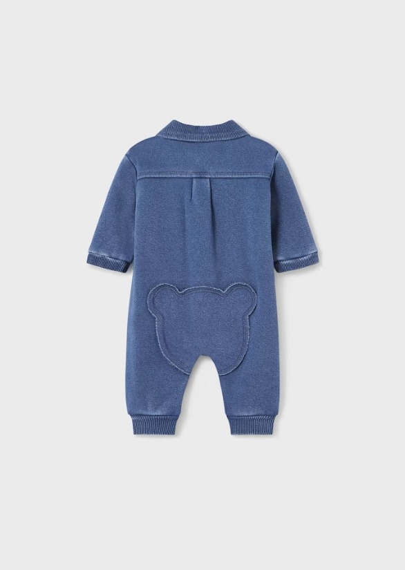 Denim Fleece Romper with Teddy