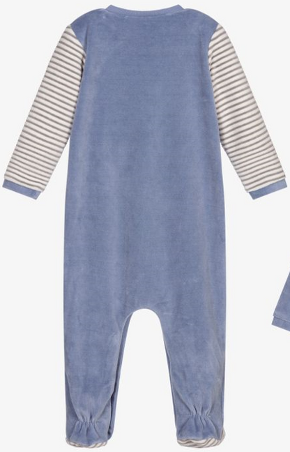 Light Blue Exclamation Bear Velour Footy