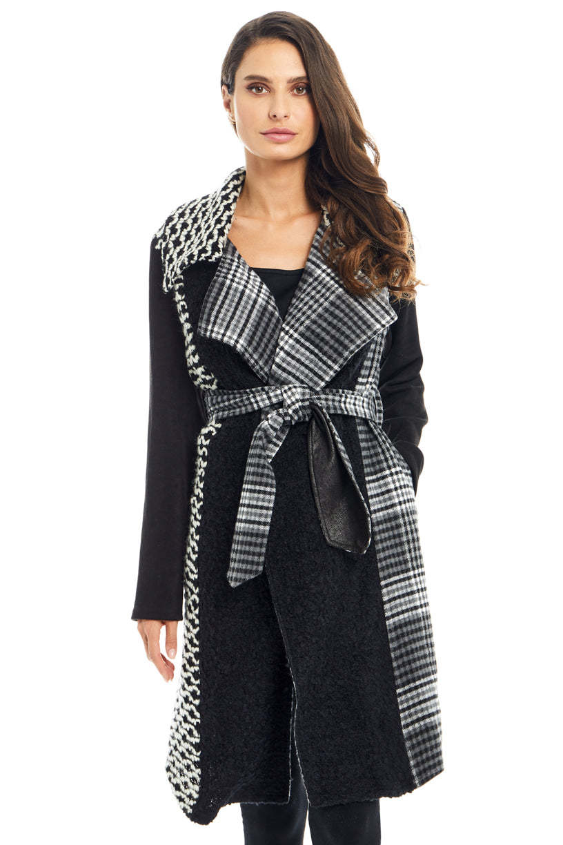 Black & White Multi Long Coat