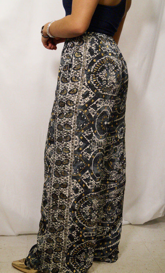 Black & White w Gold Accent Pant