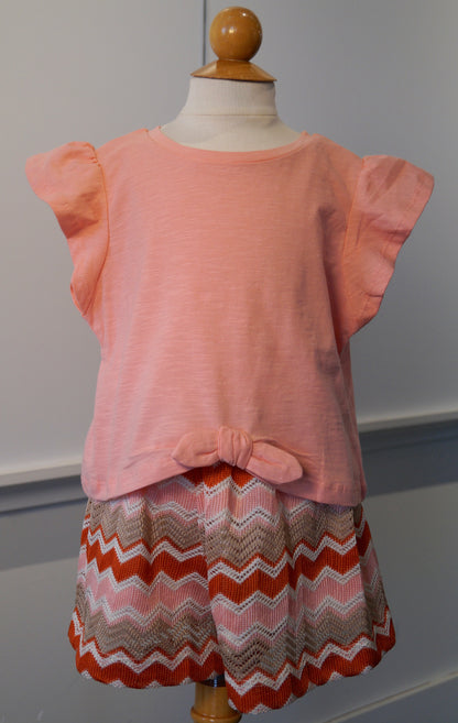 2pc Salmon Knit Short Set