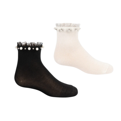 Pearl/Stud Ruffle Ankle