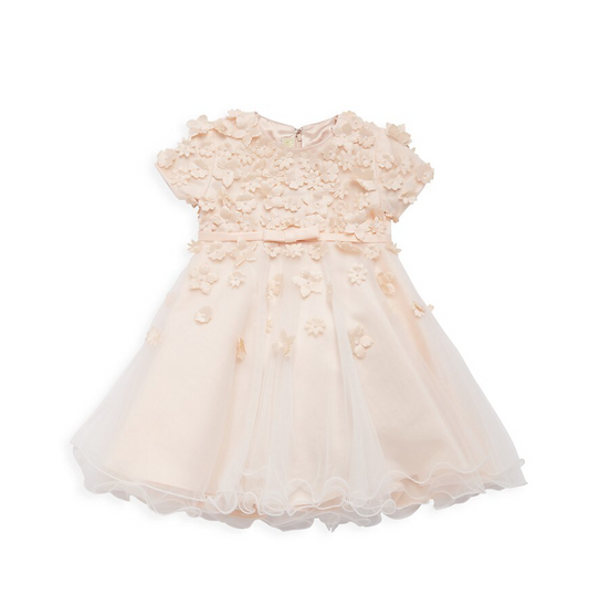 Ivory/Petal Dress with Scattered Flowers