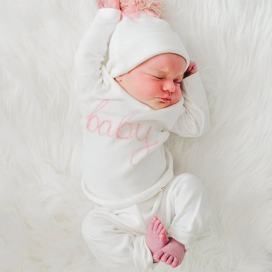 baby embroidered sparkle set, newborn girl boutique outfit, pink sparkle baby clothes, boutique baby pant set, embroidered newborn gift outfit, soft cotton baby girl outfit, newborn photography outfit girl, baby shower gift girl outfit, pink embroidered toddler set, boutique embroidered baby clothes