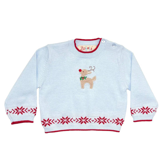 Light Blue Reindeer Sweater