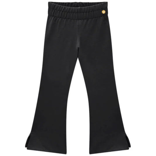 girls black flare pants, kids flare sweatpants boutique, elastic waist flare pants toddler, trendy girls black trousers, boutique flare pants for kids, girls stylish sweatpants with slit, toddler flare leg pants, black flare leggings for kids, children’s boutique fashion bottoms, comfy stylish pants for girls