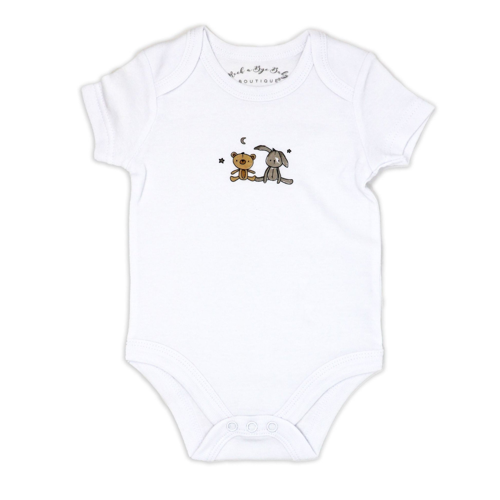 neutral baby stork gift set, unisex newborn clothing bundle, boutique baby shower gift, 5 piece baby gift pack, newborn take home set neutral, stork baby clothing gift, gender neutral infant layette, boutique newborn essentials set, unisex baby gift idea neutral, cotton newborn stork outfit bundle