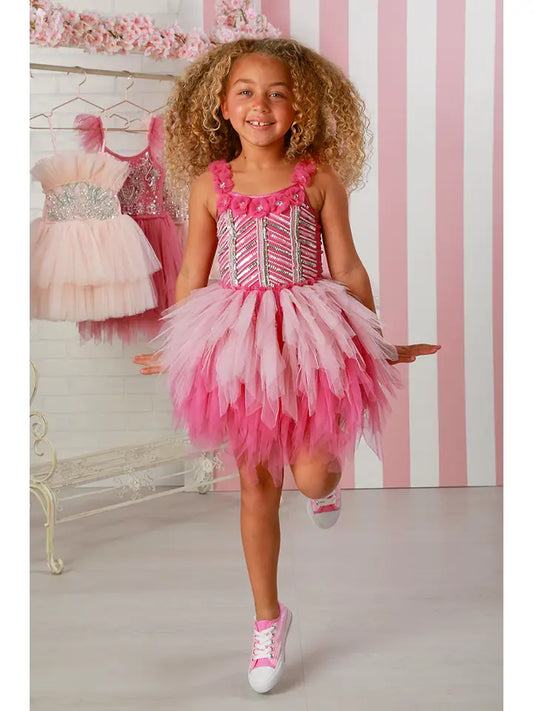 pink tutu dress, sequin toddler dress, boutique girls dress, toddler party dress, pink sparkle dress, girls birthday outfit, special occasion tutu, pink feathered tutu dress, boutique toddler fashion, dress up toddler girl, kids runway dress, fancy toddler outfit