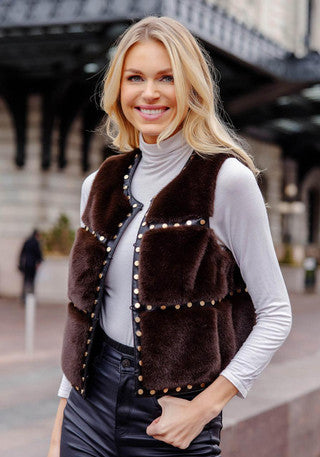 Espresso Giselle Studded Vest