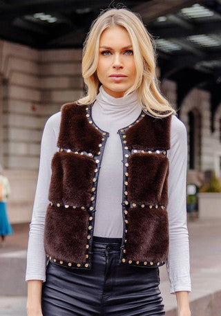 Espresso Giselle Studded Vest