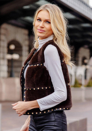Espresso Giselle Studded Vest