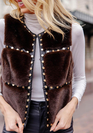 Espresso Giselle Studded Vest