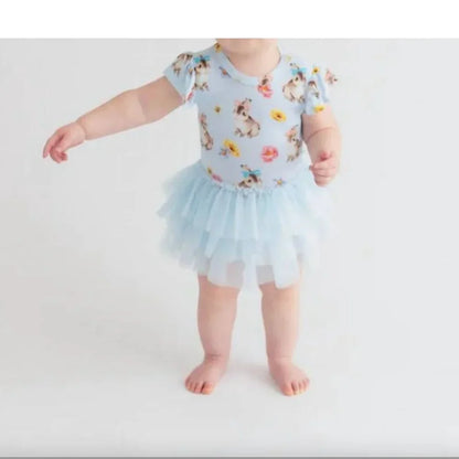 Posh Peanut Tinsley Jane Ruffled Cap Sleeve Tulle Skirt Bodysuit