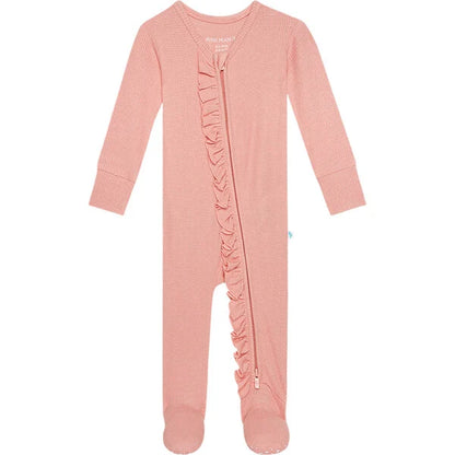 Rose Waffle LS Footie