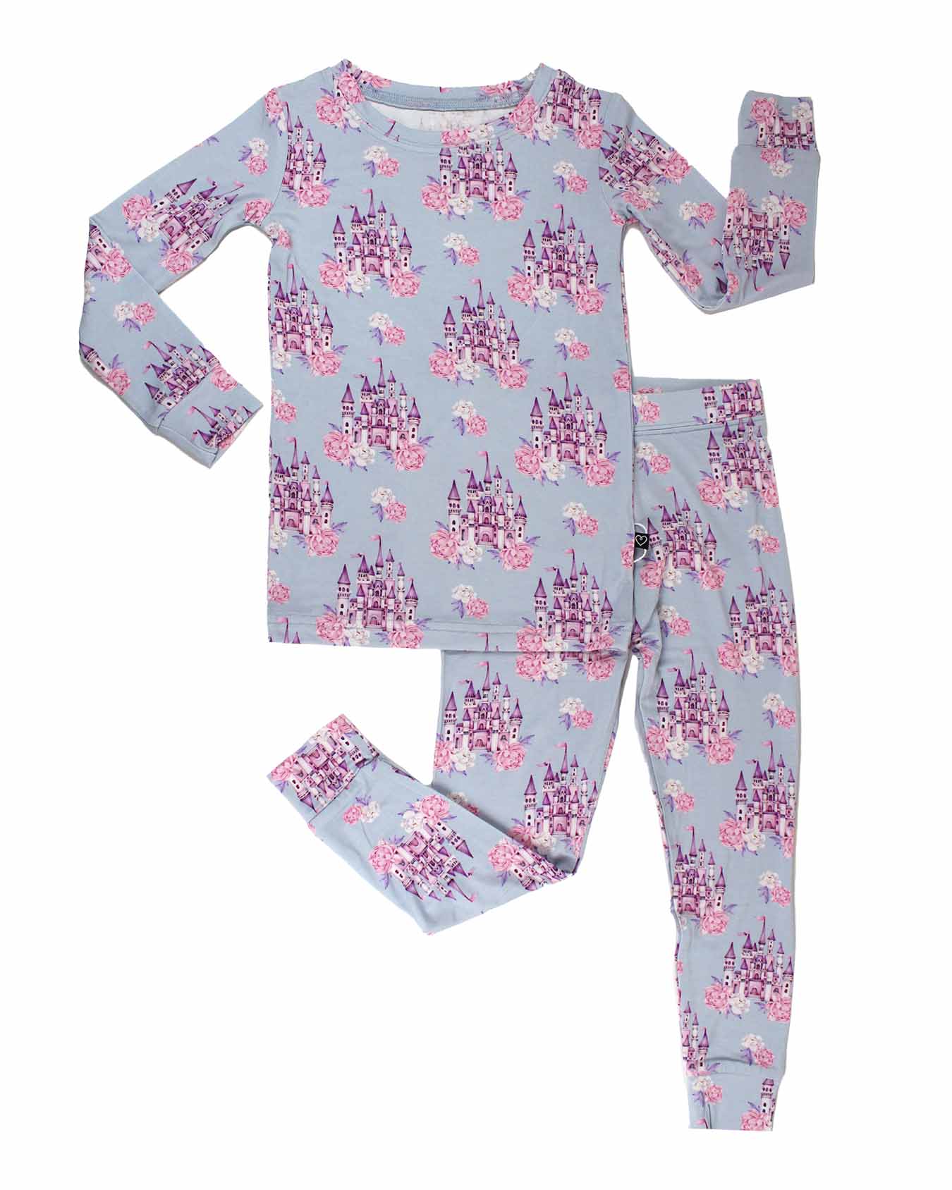 girls lounge set, castle pajamas, princess pajamas, fairytale toddler outfit, girls matching PJ set, boutique girls sleepwear, comfy girl loungewear, lavender castle print