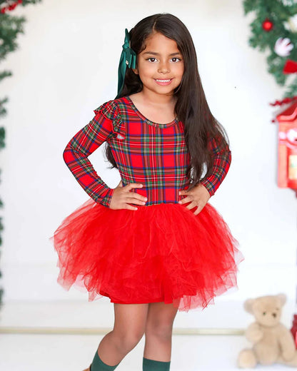 girls plaid tutu Christmas dress, holiday plaid ruffle dress, boutique Christmas tutu dress, toddler holiday party outfit, December plaid festive dress, boutique plaid red tutu outfit