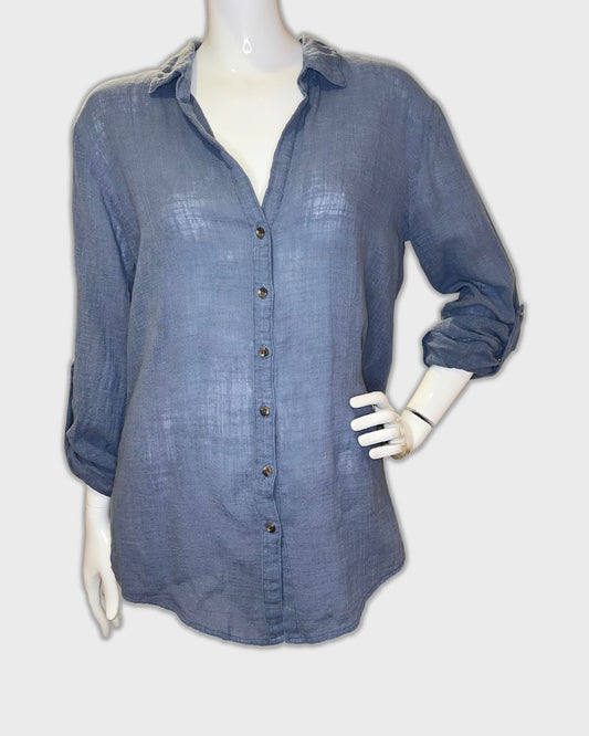 Charcoal Button Up Top