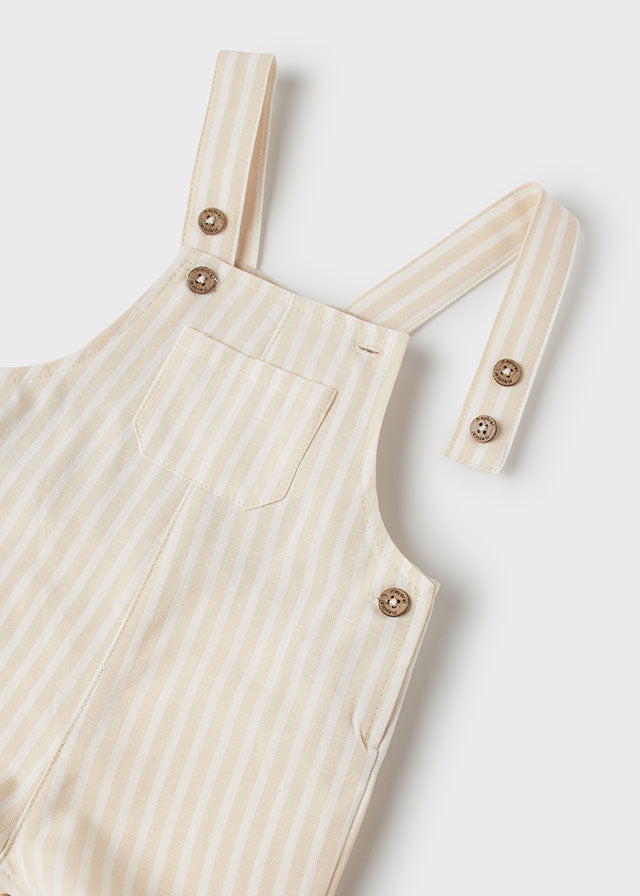 2pc Tan/White Overalls w T-Shirt