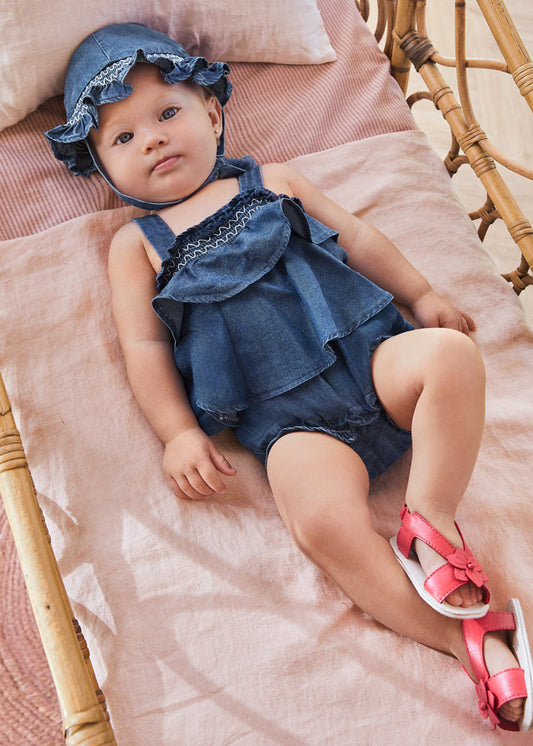 Denim Ruffle Romper