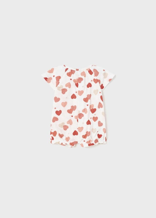 Apricot Scattered Hearts Romper