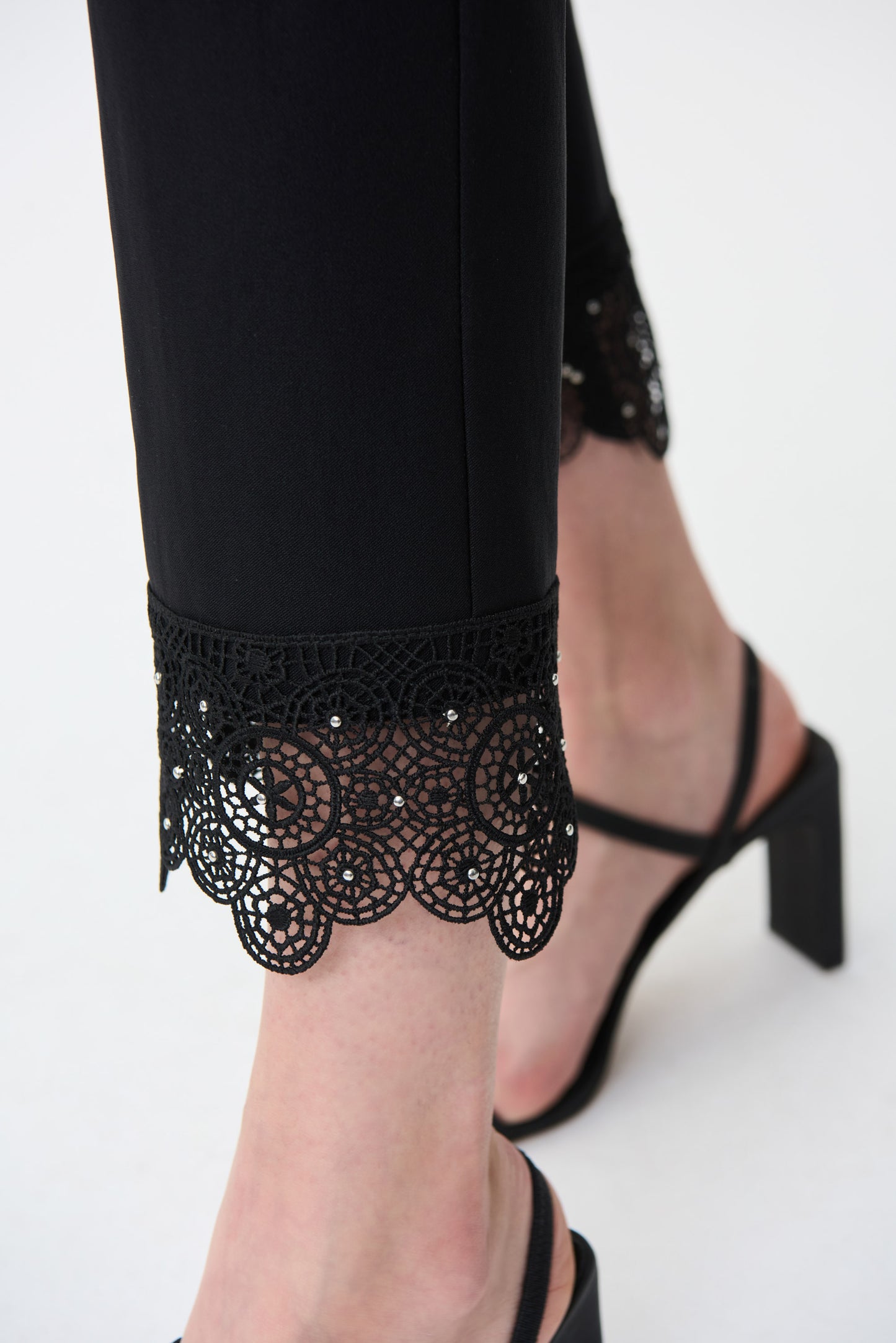 Slacks w Lace Cuff & Rhinestone