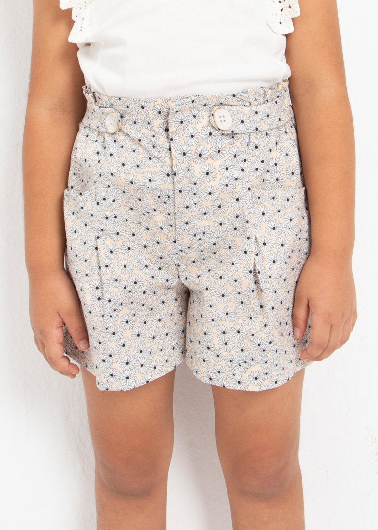 Almond Daisy Print Short