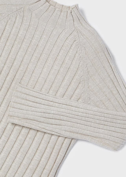 2pc Overall Dress w Rib Turtleneck