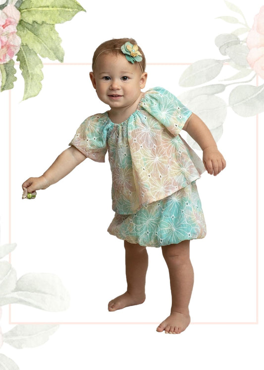 Blue Multi Eyelet Onesie