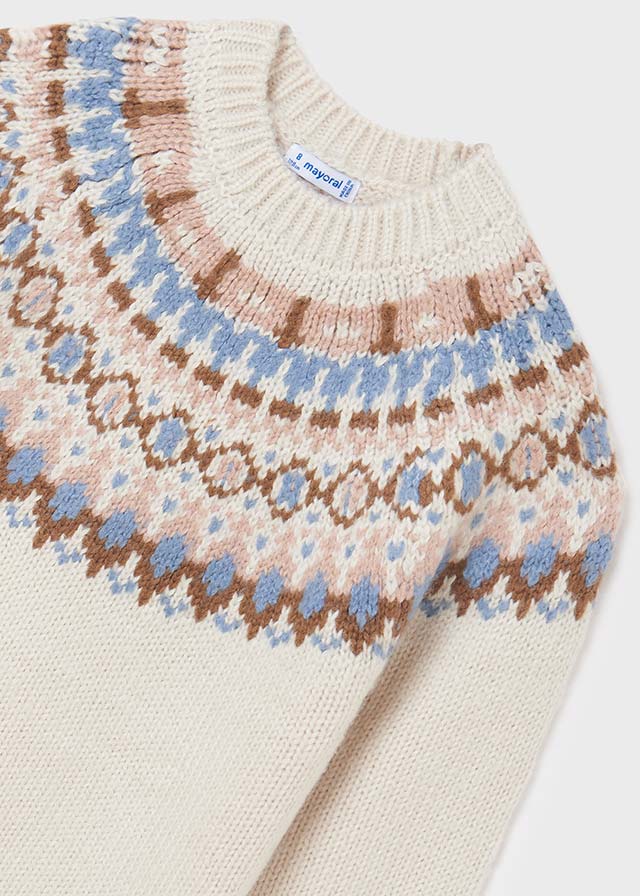 Beige Jacquard Sweater