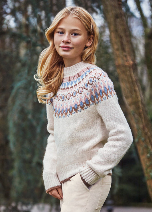 Beige Jacquard Sweater