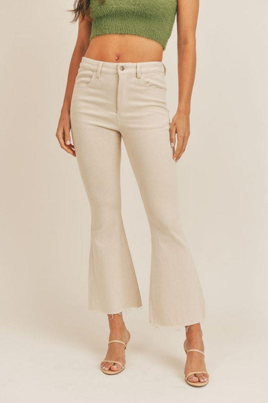 Oatmeal High Waisted Denim Flare